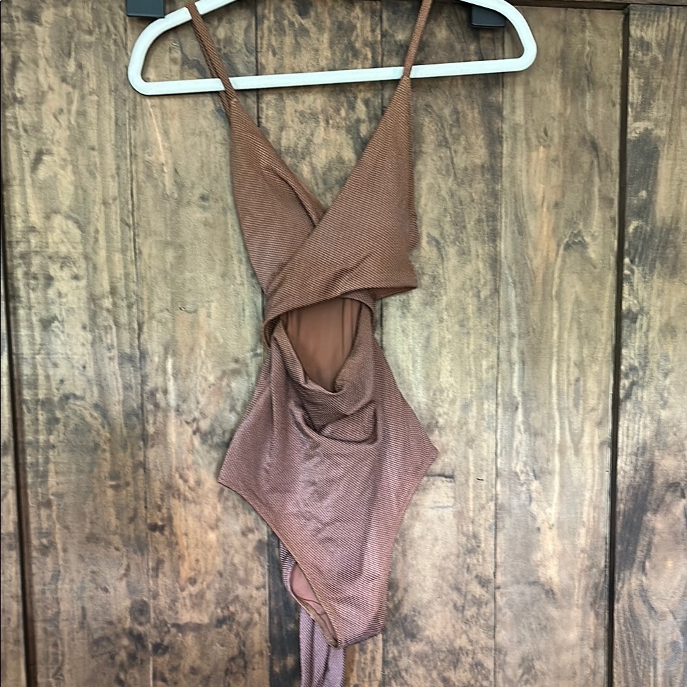 Aerie Chocolate Textured One-Piece